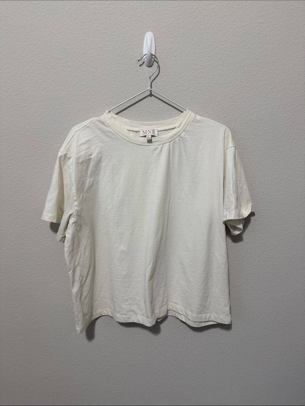 M.N.K. Short Sleeve Crewneck Tee in Off-White FA26